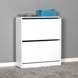 Hanah Home Zapatero Blanco con 2 Cajones